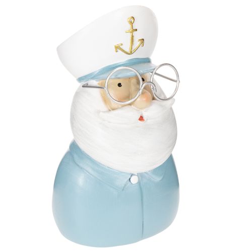 Itens Estatueta de capitão, decoração marítima com óculos e chapéu, 16 cm
