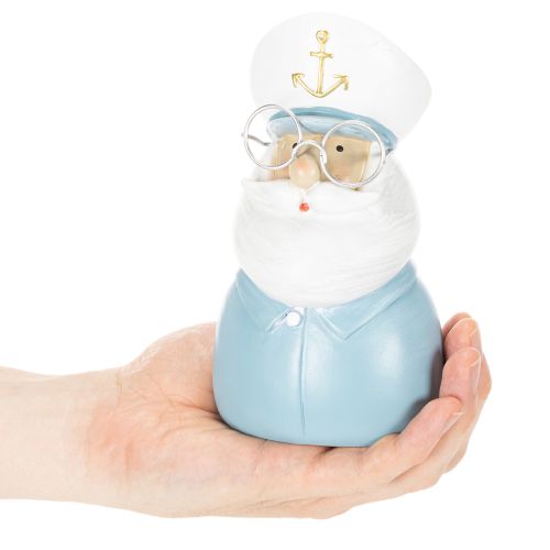 Itens Estatueta de capitão, decoração marítima com óculos e chapéu, 16 cm