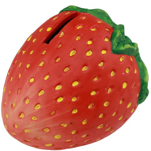Floristik24 Mealheiro de cerâmica com decoração de morango 17 × 13,5 × 13,5 cm
