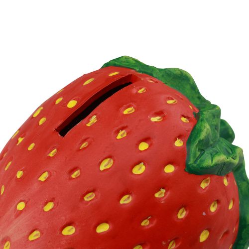 Floristik24 Mealheiro de cerâmica com decoração de morango 17 × 13,5 × 13,5 cm