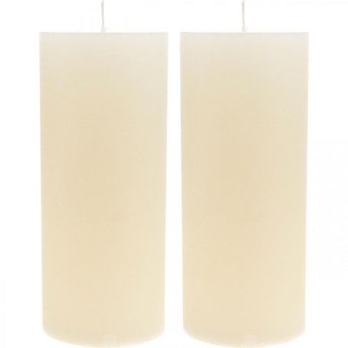 Itens Velas pilares cor sólida creme branco 85×200mm 2 unidades