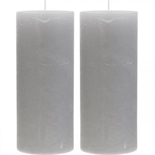 Itens Velas pilares cor sólida cinza claro 85×200mm 2 un