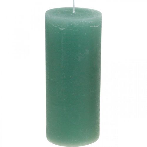 Itens Velas pilares tingidas de jade verde 85×200mm 2 unidades