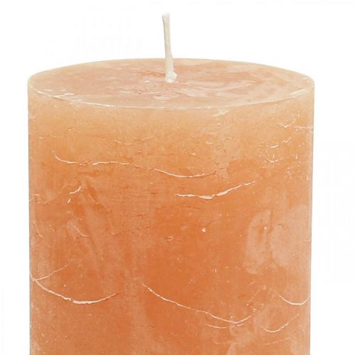 Itens Velas de cor sólida Laranja Pêssego pilar velas 70×100mm 4 unidades