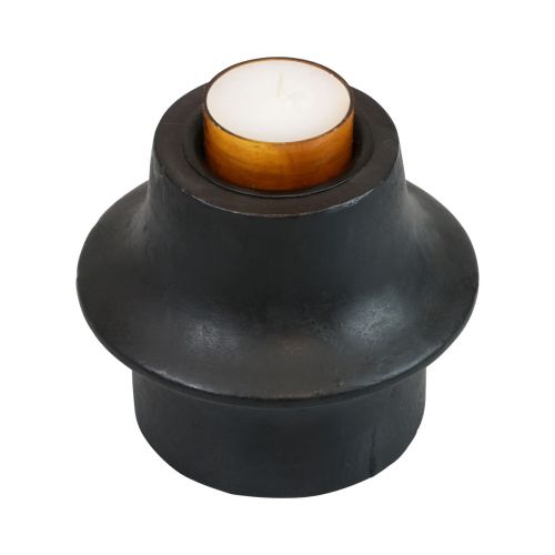 Itens Castiçal Tealight castiçal preto cerâmica Ø12cm Alt.9cm