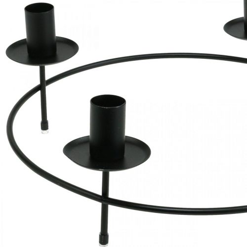 Itens Anel de vela castiçal para velas preto Ø33,5cm Alt.11cm 2 unid.