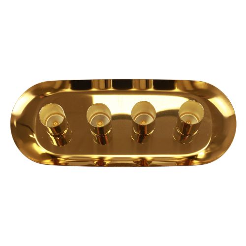 Itens Castiçal em bastão de metal dourado 23x9x4,5cm