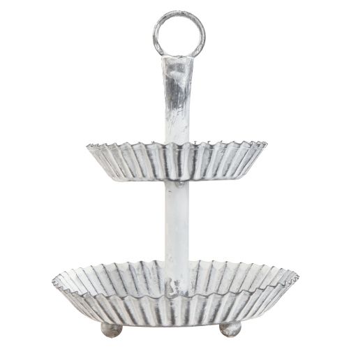 Itens Suporte para bolo Shabby Chic metal branco 2 andares Ø16,5cm