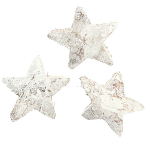 Floristik24 Decoração Estrela de Coco Estrelas de Coco Branco Lavado 5cm 30 un