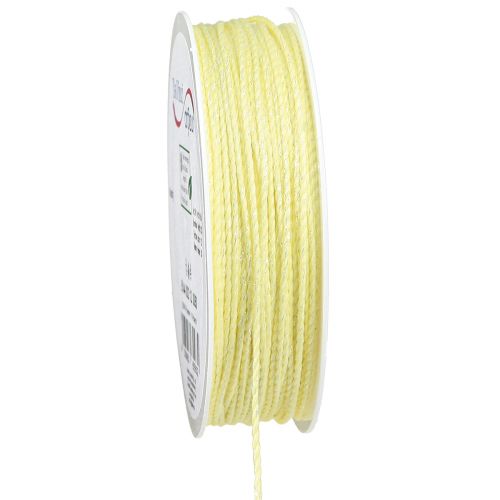 Floristik24 Cordão amarelo com cordão decorativo de mica iridescente 15mm 50m