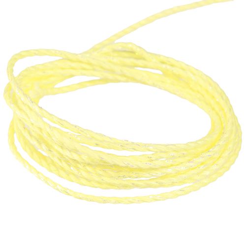 Itens Cordão amarelo com cordão decorativo de mica iridescente 15mm 50m