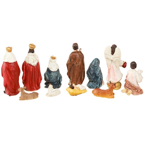 Itens Conjunto de figuras de presépio com 11 figuras coloridas pintadas à mão de 3,5 a 9,5 cm