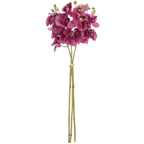 Itens Orquídeas artificiais flores artificiais roxas como reais 56 cm 3 unidades