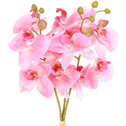 Orquídeas artificiais flores artificiais rosa como reais 56 cm 3 unidades