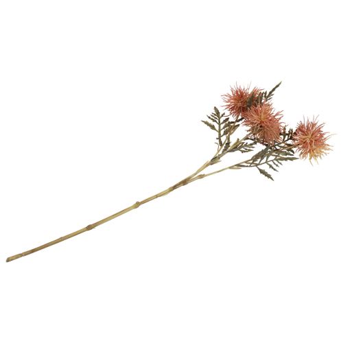 Itens Flores artificiais de knapweed outono 3 flores vermelhas 48cm