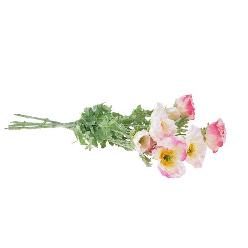 Floristik24 Flores de seda decorativas de papoulas artificiais rosa 42 cm 4 unidades