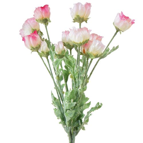 Floristik24 Flores de seda decorativas de papoulas artificiais rosa 42 cm 4 unidades