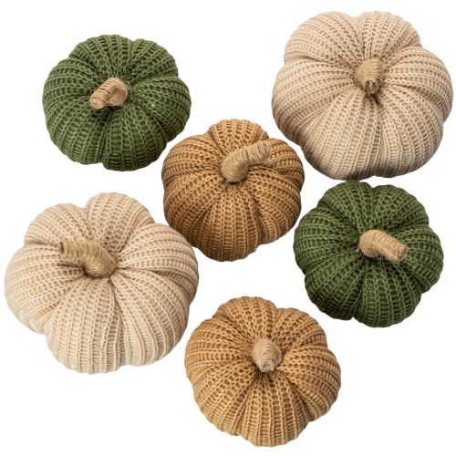 Itens Abóboras decorativas de tricô, decoração de outono, 10 cm, 6 peças