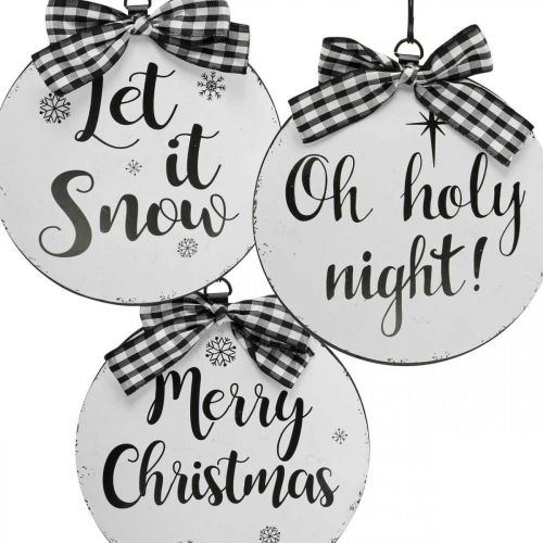 Itens Cabide decorativo bola de árvore de natal metal vintage Ø15cm 3 unidades