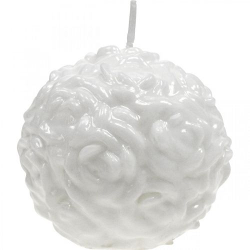 Itens Vela bola rosas vela redonda decoração vela branca Ø7cm