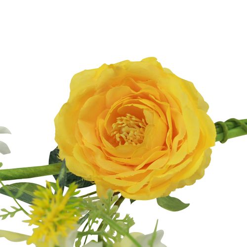 Itens Cabide decorativo de flores artificiais primavera verão amarelo branco 150cm