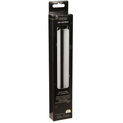 Itens Vela LED em bastão de cera branca para bateria 24cm 2 peças