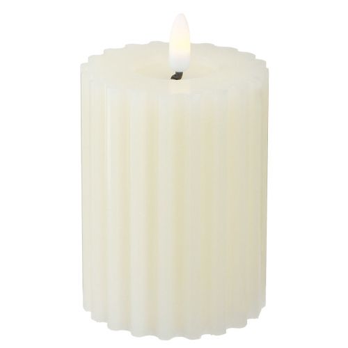 Itens Velas LED com temporizador velas com ranhura de cera 7,5/10cm creme 2 peças