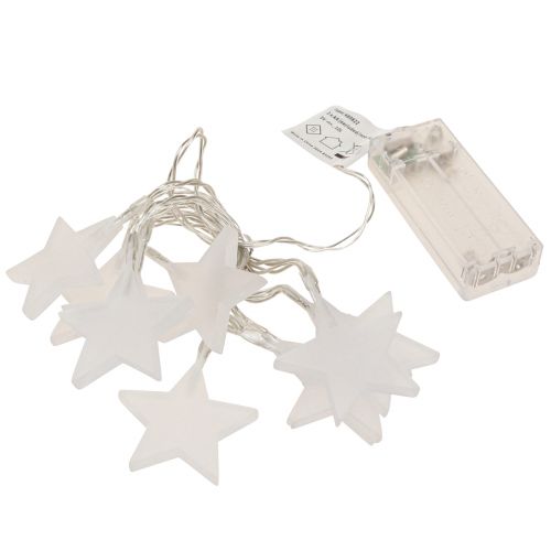 Itens Luzes de fadas LED estrelas com temporizador 10 LED branco quente 90cm