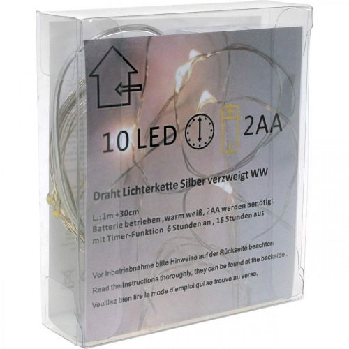 Itens Cadeia de luz LED 10 peças para baterias branco quente