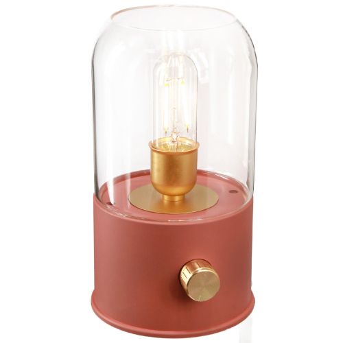 Candeeiro de mesa LED retro luz LED branco quente castanho Alt.19,5cm