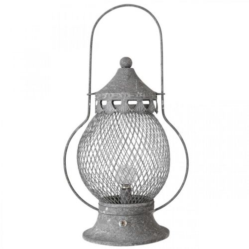 Itens Lanterna de metal, lâmpada LED, Shabby Chic Ø16cm Alt.33,5cm