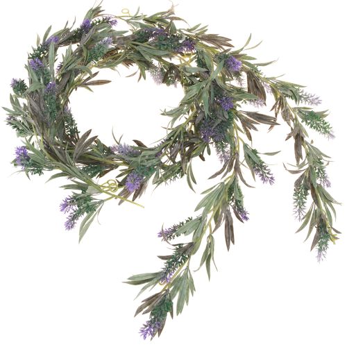 Floristik24 Guirlanda de flores de lavanda artificial verde roxo 180 cm 2 unidades