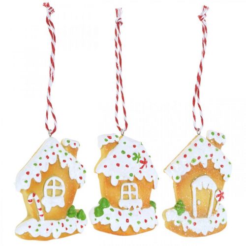 Itens Casa crocante decorações para árvores de natal casa de gengibre Alt.9cm 3 unidades