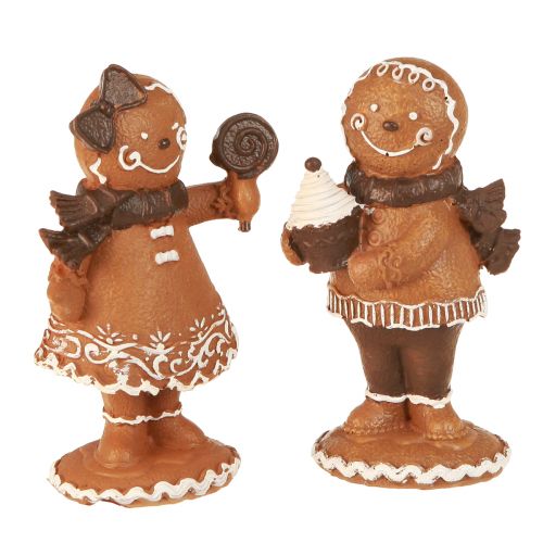 Homem-biscoito Mulher-biscoito Natal Marrom Alt.11cm 2 unidades