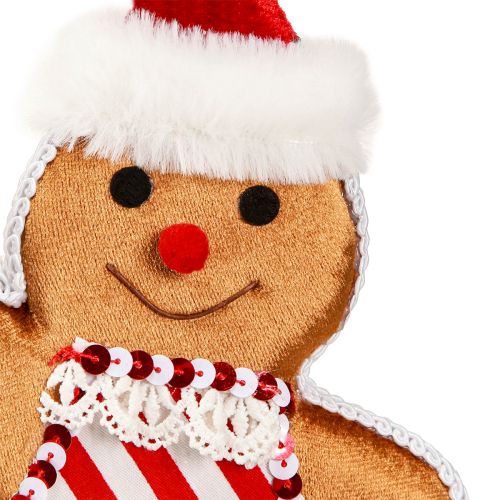 Itens Decoração de Natal do boneco de gengibre para pendurar marrom Alt.21cm 2 unidades