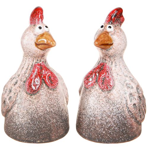 Engraçado decorativo frango figura decorativa de cerâmica Páscoa 10,5 cm 4 unidades