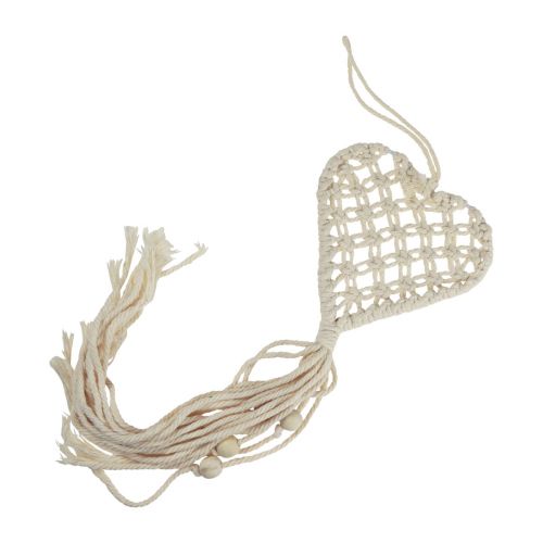 Itens Pendente decorativo macramé cabide decorativo coração 17×65cm