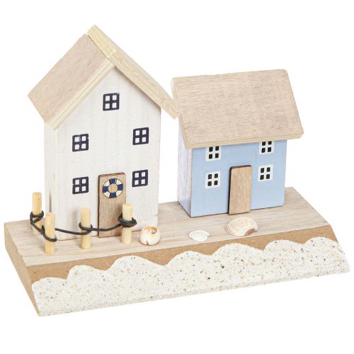 Decoração marítima conchas de casa de praia azul natural Alt.12cm 4 unid.