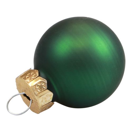 Itens Mini bolas de Natal vidro verde brilhante/mate Ø2,5cm 20 un