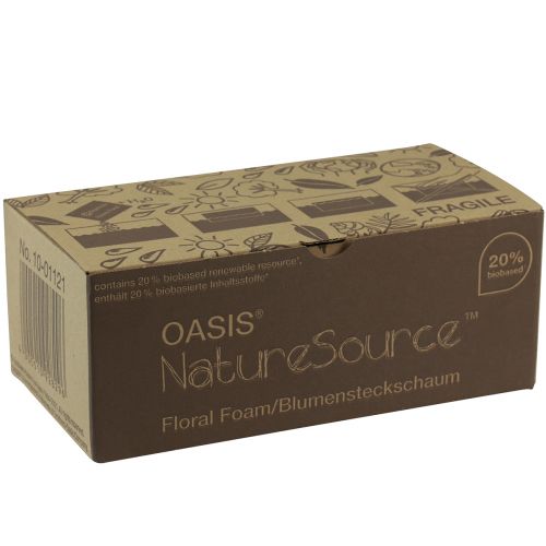 Itens Oasis NatureSource Maxlife Tijolo de espuma floral marrom 23×11×7,5cm 1 un.