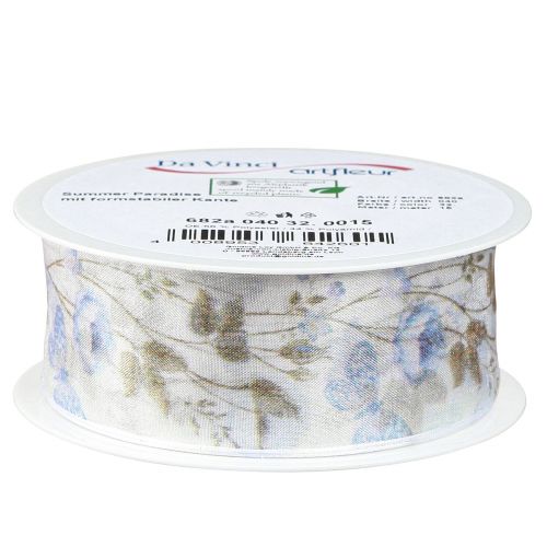 Itens Fita de organza flores fita decorativa azul tecido de organza 40mm 15m