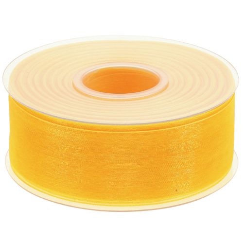 Itens Fita de organza fita de presente fita amarela ourela 40mm 50m