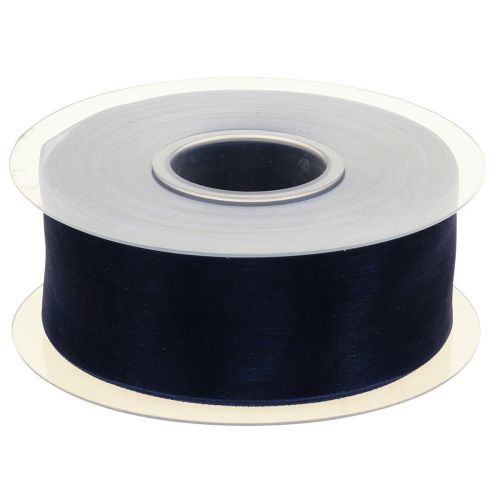 Itens Fita de organza fita de presente fita azul escuro ourela azul 40mm 50m