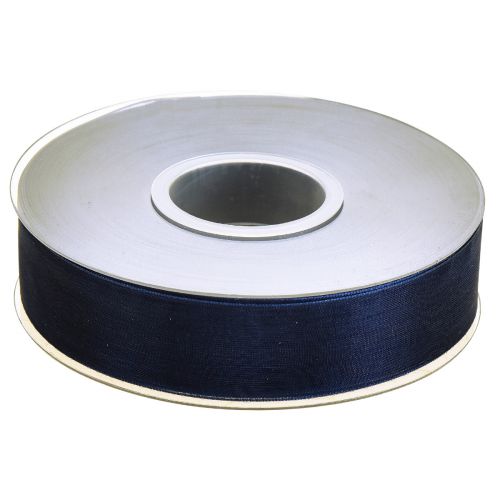 Itens Fita de organza fita de presente fita azul escuro ourela azul 25mm 50m