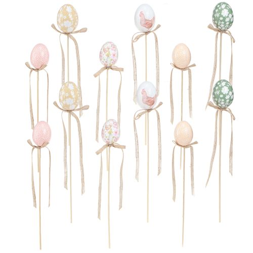 Floristik24 Ovos de Páscoa em palito decorativo Frango de Páscoa 4x5,5cm 12 unid.