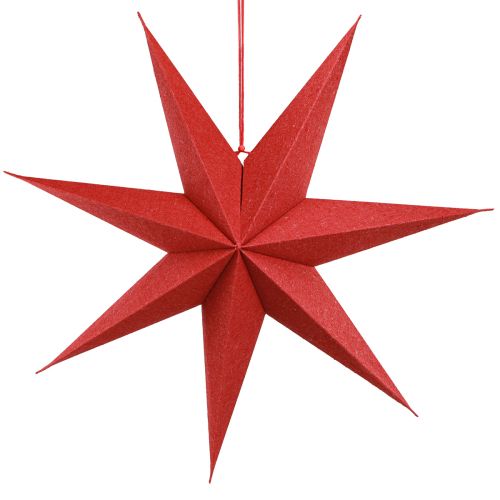 Floristik24 Candeeiro de decoração de Natal estrela de papel juta vermelha 60x15cm