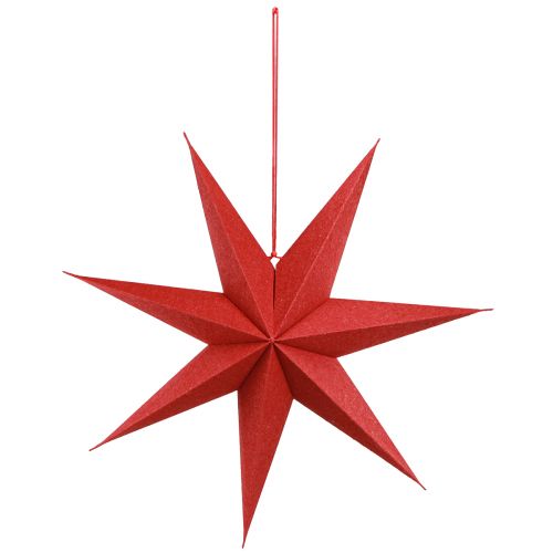 Itens Candeeiro de decoração de Natal estrela de papel juta vermelha 60x15cm