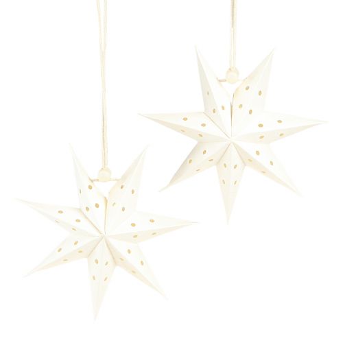 Floristik24 Decoração de estrela de papel pingente de Natal branco Ø10cm 8 peças