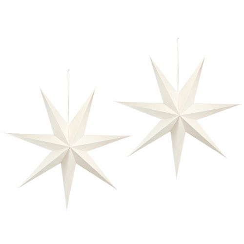 Itens Candeeiro de estrela de papel cabide de decoração de estrela branca 75x20cm 2 unidades