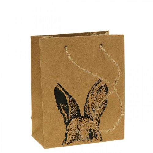 Saco de presente Saco de papel de Páscoa coelhinho marrom 12×6×15cm 8 unidades